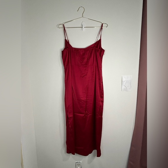 Unbranded Red Satin Cowl Neck Slip Dress - Size 2X - Picture 7 of 9